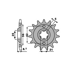 PBR ZĘBATKA PRZEDNIA 581 14 18NC YAMAHA TT 350`86-99 (ŁAŃC. 520)